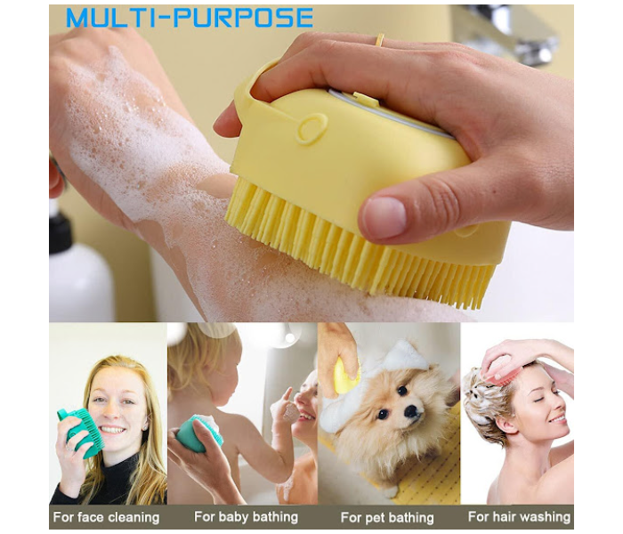 GTC 22000721 Silicone Massage Exfoliating Bath Shower Brush With Soap Dispenser - Blue - Zoom Image 4