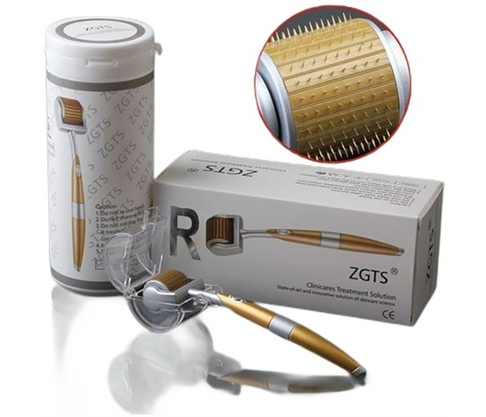 ZGTS 0.5millimeter Titanium Series Micro Needle Derma Roller  - Silver and Gold - Zoom Image 1