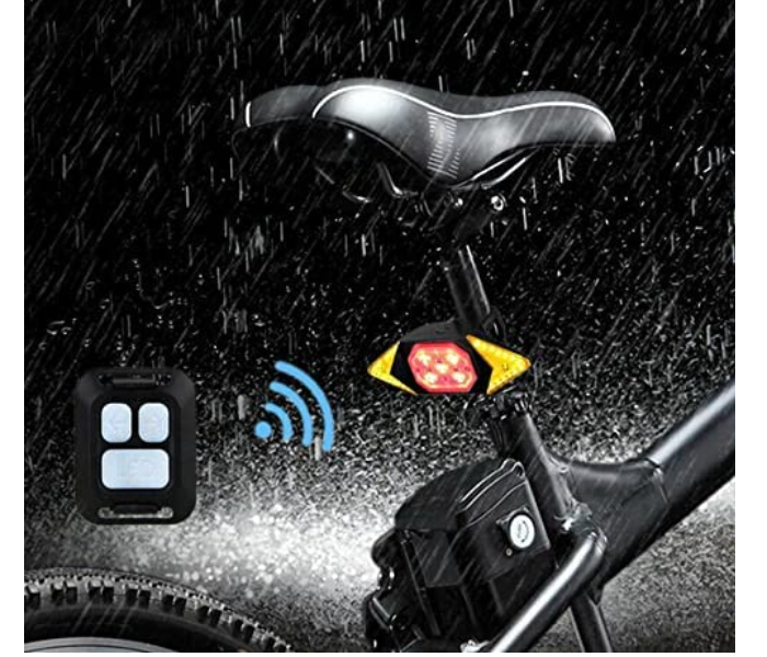 USB Rechargeable Wireless Remote Control Bicycle Turn Multicolour Signal Light Rear Waterproof Bicycle Tail Light  - Zoom Image 2