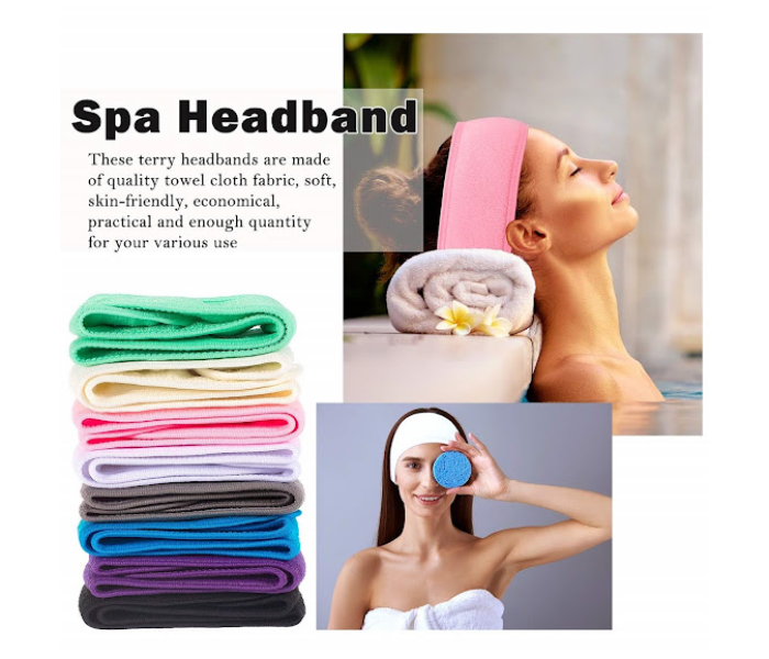 GTC 22000729 2 Pcs Facial and Spa Headband for Face Wash - Purple - Zoom Image 2