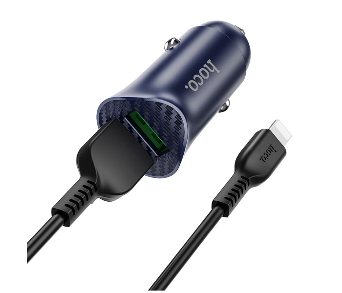 Hoco Z39 Farsighted Dual Port Micro QC3.0 Car Charger Set - Black - Zoom Image 1