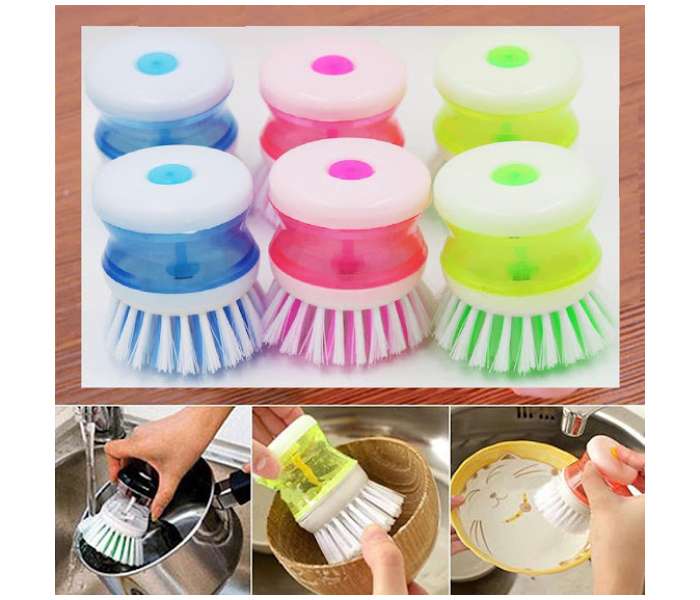 GTC 22000695 2 PCS Dish Cleaning Brush with Soap Dispenser - Green - Zoom Image 2