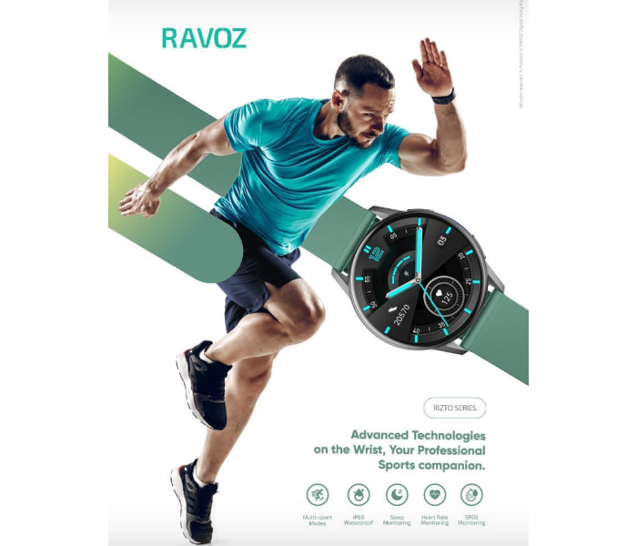 Ravoz Rizto Series Smart Watch - Black - Zoom Image 6