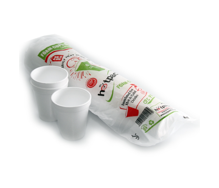 Hotpack FC8M 25 Pieces 8oz Foam Cup - White - Zoom Image