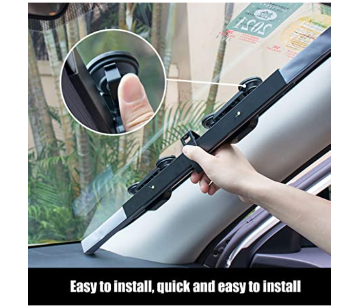 New Automatic Retractable Windshield Sunshade for all type of Cars, Anti UV - Grey - Zoom Image 4