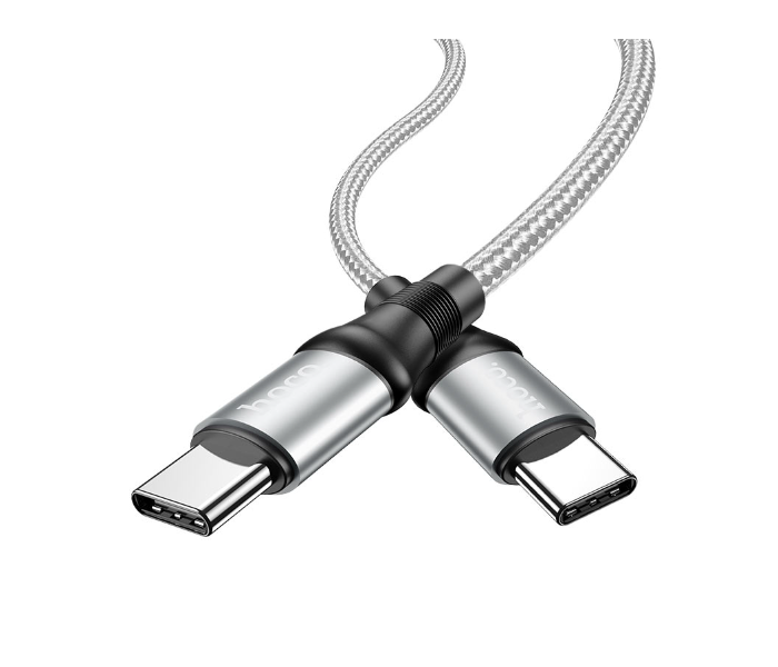 Hoco X50 Type-C To Type-C Exquisito 100W Charging Data Cable - Silver - Zoom Image 1