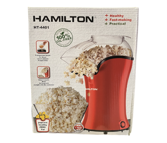 Hamilton HT-4401 Instant Electric Popcorn Maker - Red - Zoom Image 1