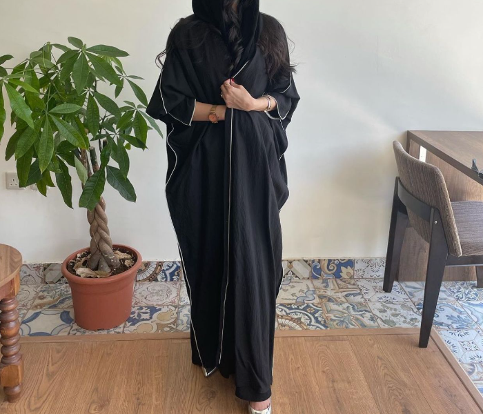 Reem R5196 Luxury Arab 56 Sized Abaya For Women - Black - Zoom Image