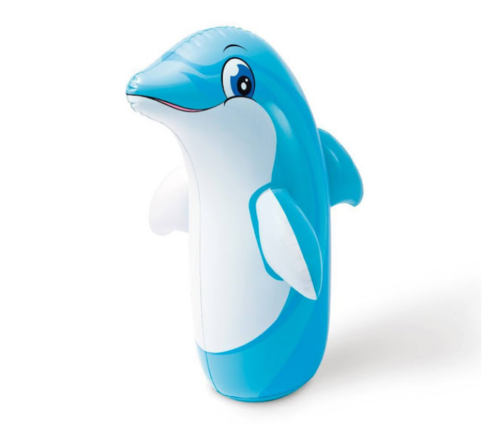 GTC 22000685 Inflatable Dolphing Punching Bag Toy for Kids - Blue and White - Zoom Image 2