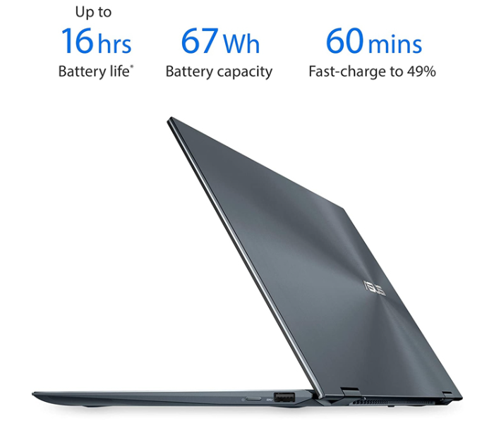 ASUS ZENBOOK UX363EA-OLED101W-GREY 11th Gen Flip 13 Laptop 13.3 Inch FHD Intel Core i7 1165G7 Processor 16GB RAM 1TB SSD Intel Iris Xe Graphics Windows 11 Home - Grey - Zoom Image 5