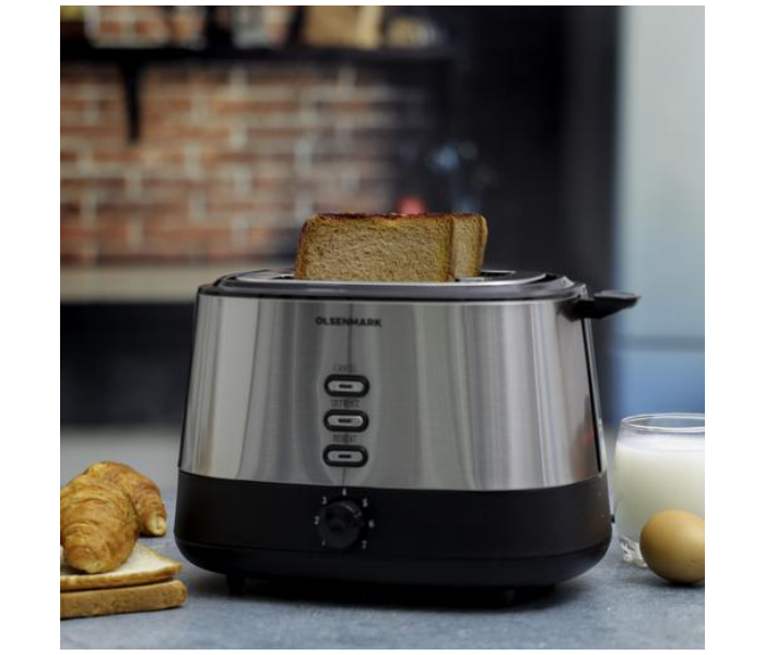 Olsenmark OMBT2476 870Watts 2 Slice Pop-Up Bread Toaster - Black and Grey - Zoom Image 4