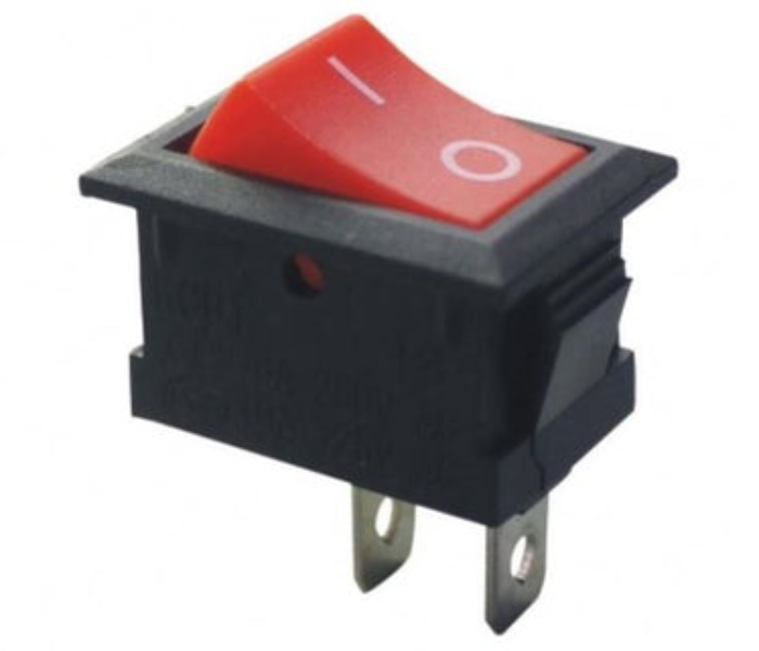 2 Position Rocker Switch with 2 Pins - Black and Red - Zoom Image