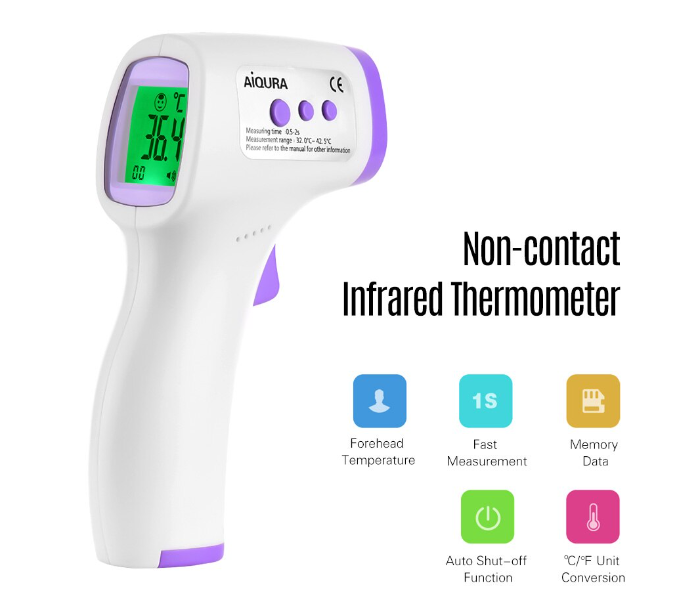 LVM Infrared Forehead Thermometer - White - Zoom Image