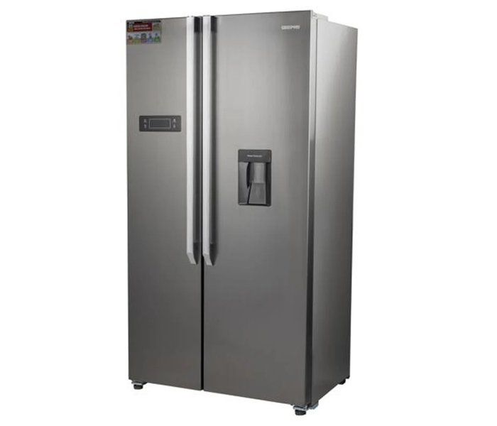 Geepas GRFS6622SWXHN 650 Litre Side By Side Refrigerator - Grey - Zoom Image 4