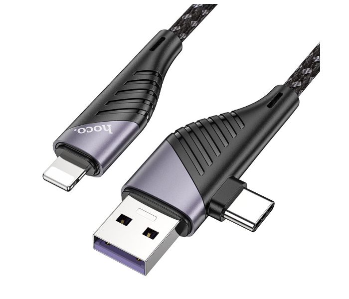 Hoco U95 2-In-1 Freeway Pd USB Charging Data Cable - Black - Zoom Image 2