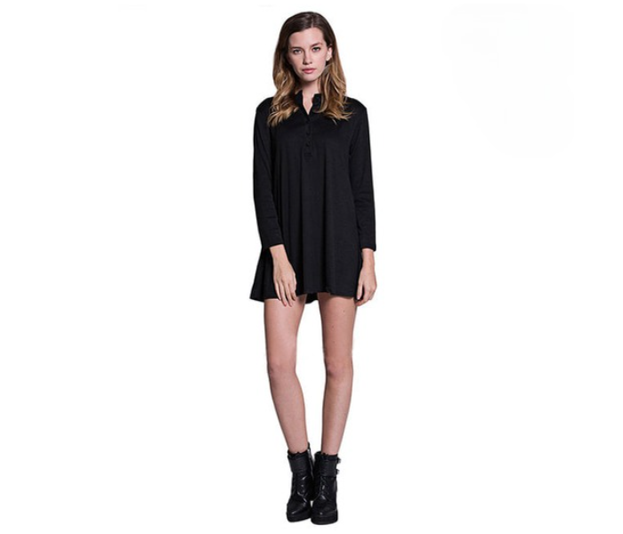 Quny MC-10061 Full Sleeve Medium Sized Short Top for Women - Black - Zoom Image