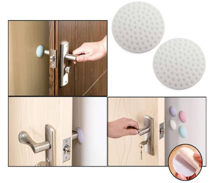 GTC 22000757 2 Pcs Rubber Self Adhesive Wall and Door Handle Protector - Blue - Zoom Image 2