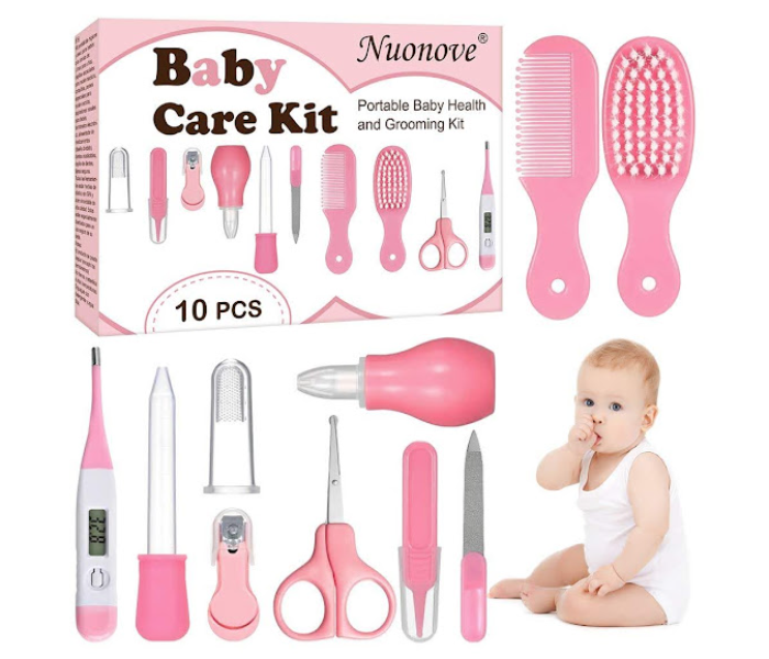 GTC 22000666 10 Pieces Baby Grooming Healthcare Kit - Pink - Zoom Image 2