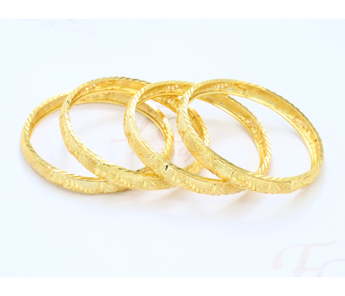 Set of 4 Pieces Medium Sized Bangles for Women - Gold - Zoom Image 2