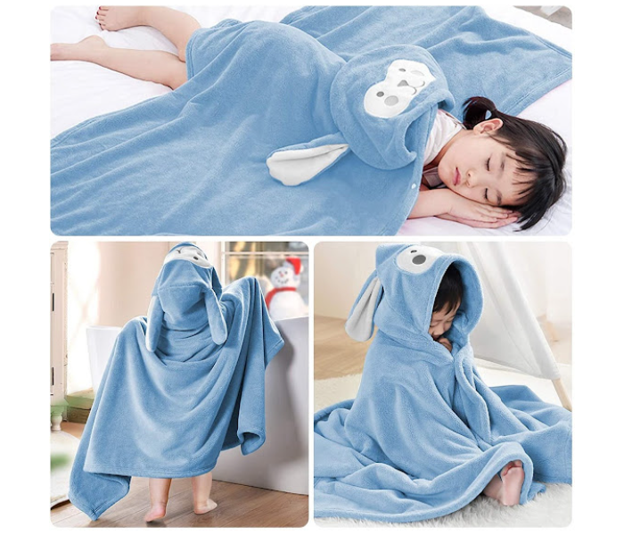 GTC 22000670 Ultra Soft Hooded Baby Bath Towel  - Blue - Zoom Image 2