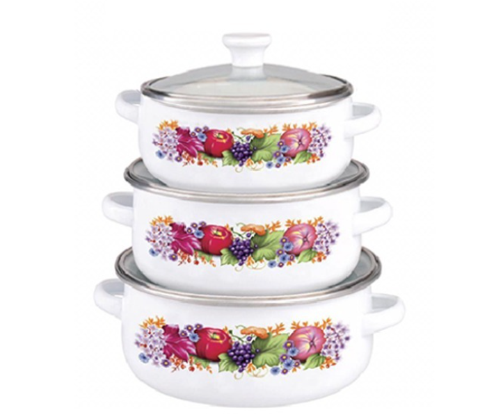 OE 5574 8 Pieces DDSTK Casserole Set - White - Zoom Image