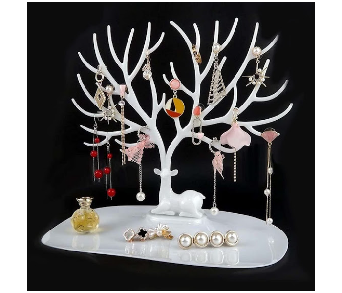 GTC 22000779 Deer Tree Antlers Jewelry Holder - White - Zoom Image 1