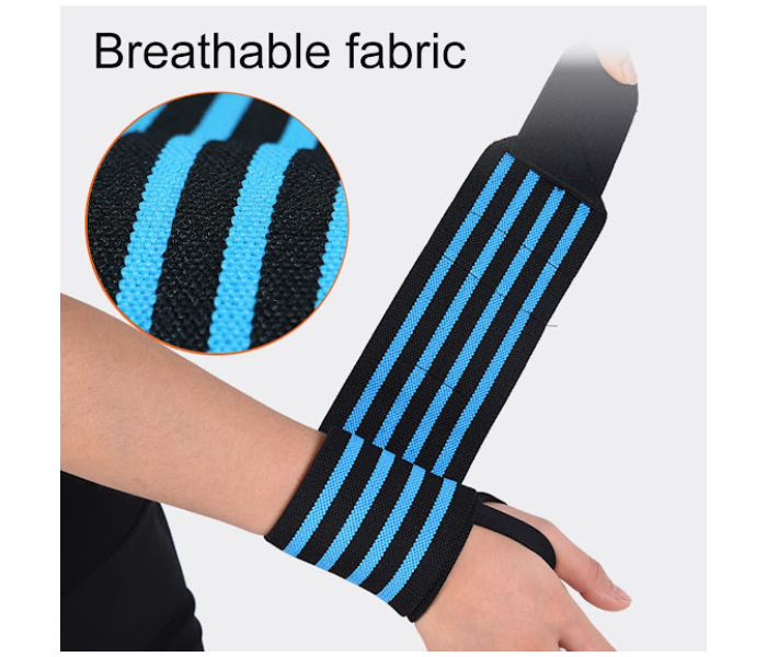 GTC 22000791 1 Pair Premium Wrist Wraps for Lifting - Blue - Zoom Image 1