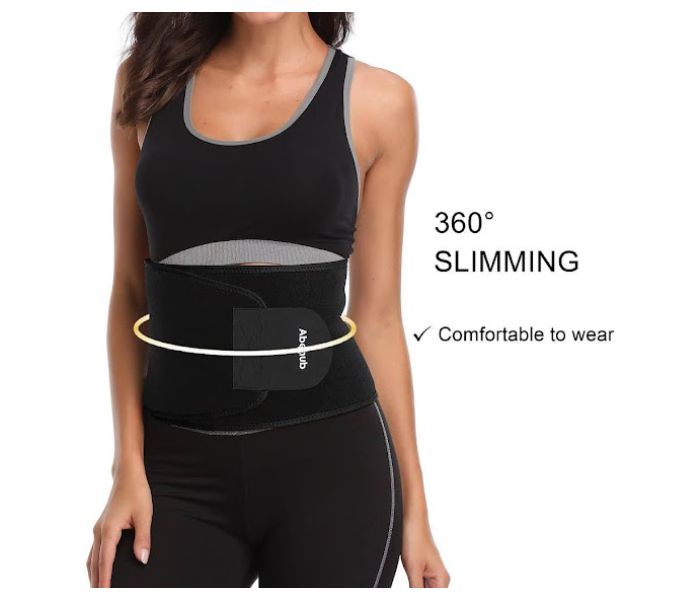 GTC 22000790 Waist Trimmer Sweat Belt for Women and Men - Black - Zoom Image 1