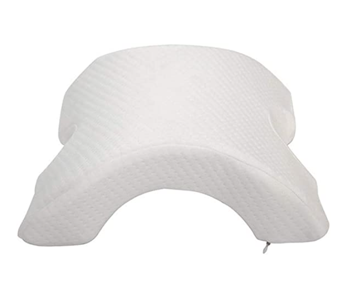 Deep Sleep U-Shaped Curved Memory Foam Sleeping Neck Pillow Arc Pillow - White - Zoom Image 1