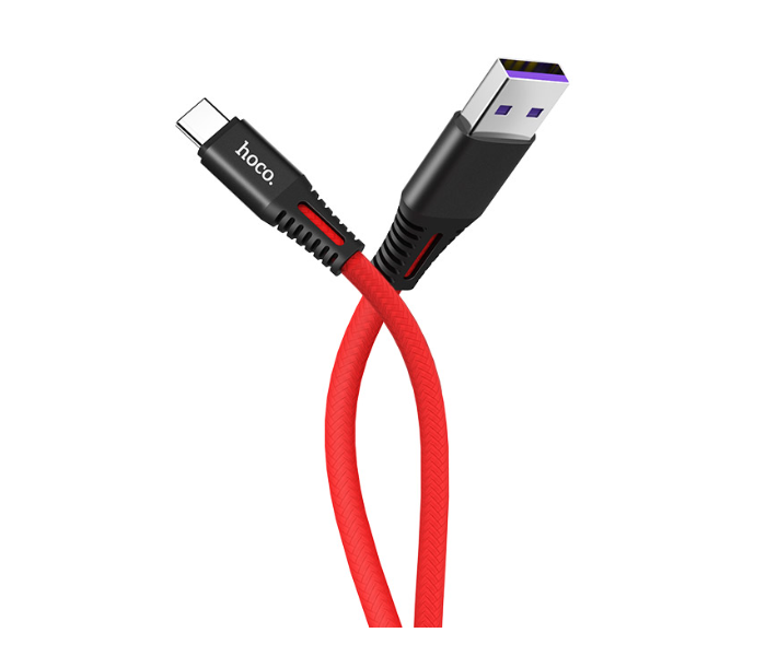 Hoco X22 Type-C 5A Quick Charging Cable - Red - Zoom Image