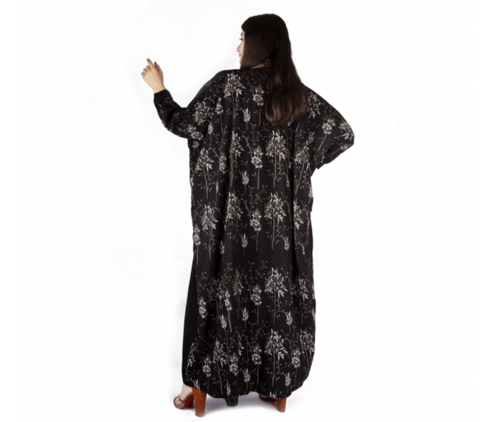 Reem R9013 Luxury Arab 52 Sized Abaya For Women - Black  - Zoom Image 3