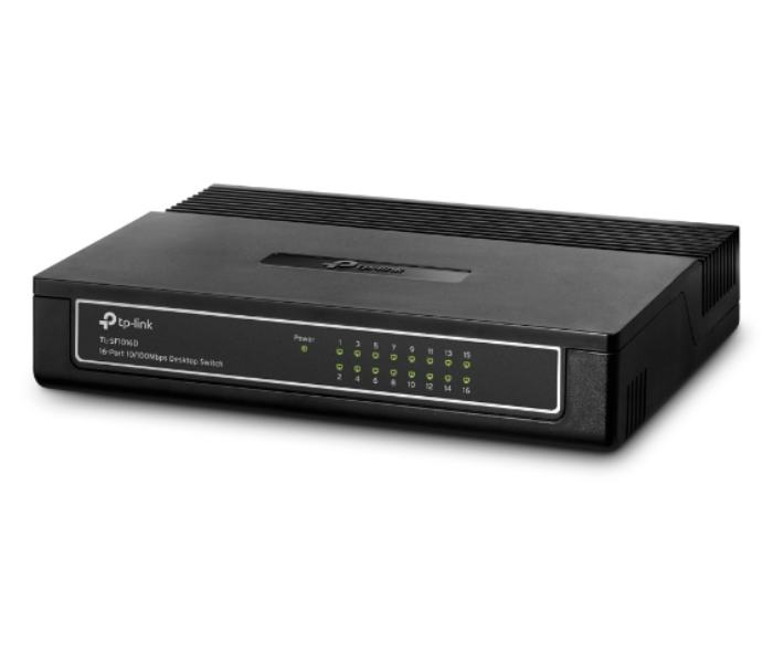 TP-Link TL-SF1016D 16-Port 10/100Mbps Desktop Switch - Black - Zoom Image 2