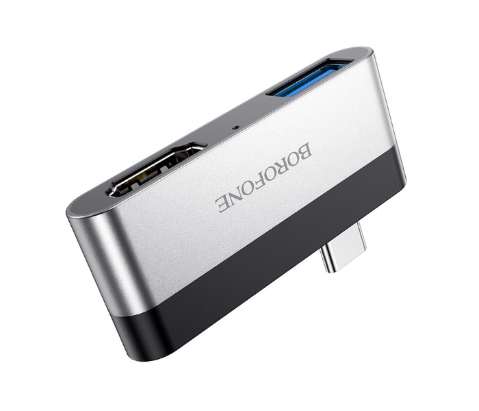 BOROFONE DH2 Type-C To Hdmi and USB 3.0 Adapter - Black and Silver - Zoom Image 4