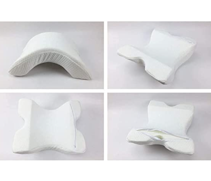 Deep Sleep U-Shaped Curved Memory Foam Sleeping Neck Pillow Arc Pillow - White - Zoom Image 2