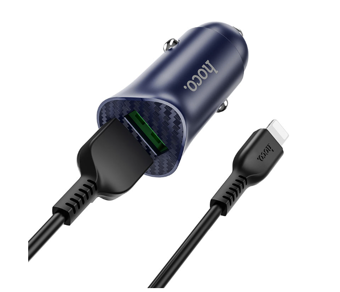 Hoco Z39 Farsighted Dual Port Type C QC3.0 Car Charger Set - Black - Zoom Image 1