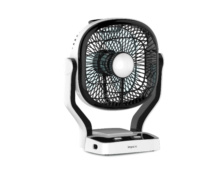 Impex Breeze D1 7 inch Rechargeable Fan - Black and White - Zoom Image 1