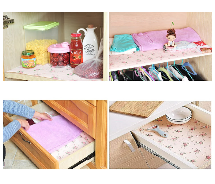 GTC 22000750 Non Adhesive Non-Slip Waterproof Shelf Paper Drawer Liner for Kitchen Drawer - Pink - Zoom Image 2