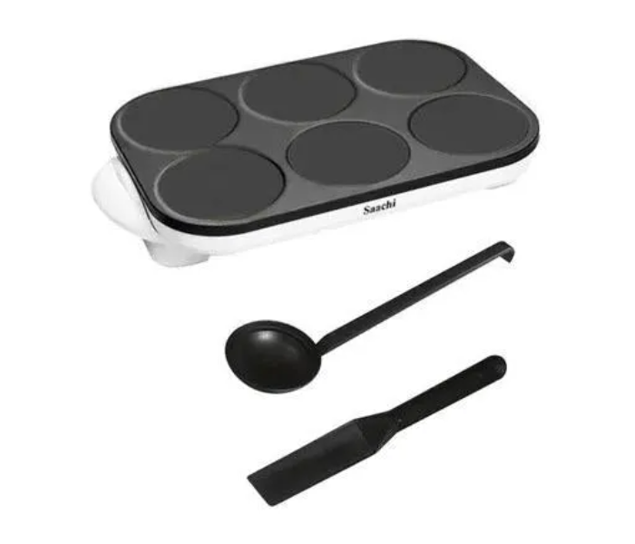 Saachi NL-CM-1850 6 Pieces Pancake And Crepe Maker 2 In 1 Machine - Black and White - Zoom Image