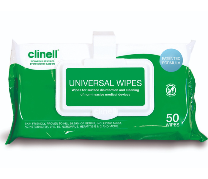 Clinell CWAB50 50s Universal Wipes Adhesive Pack - Zoom Image