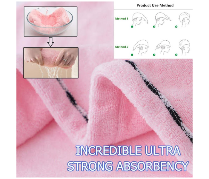 GTC 22000700 Microfiber Quick Drying Hair Towel Wrap With Button for Women - Rose - Zoom Image 3