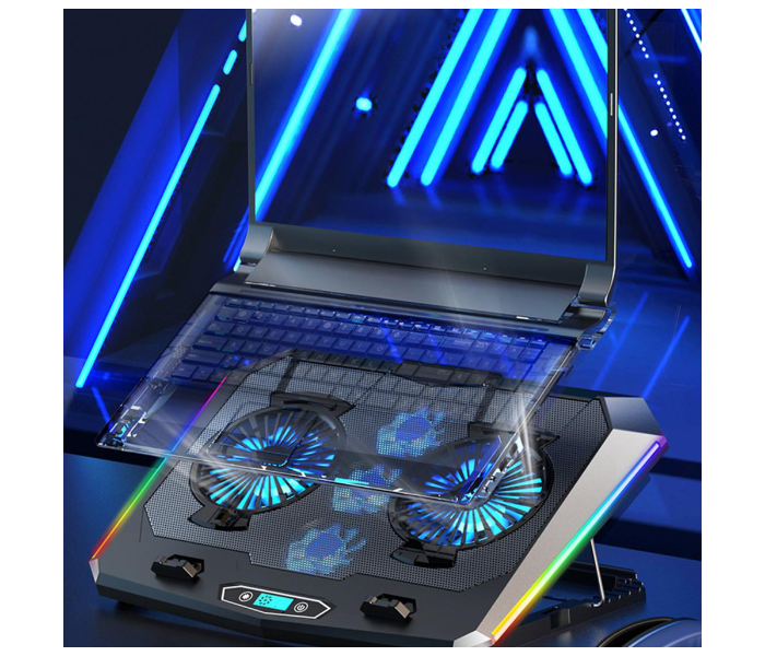 Noiseless RGB Laptop Powerful Cooling Fans for Gaming - Black  - Zoom Image 3