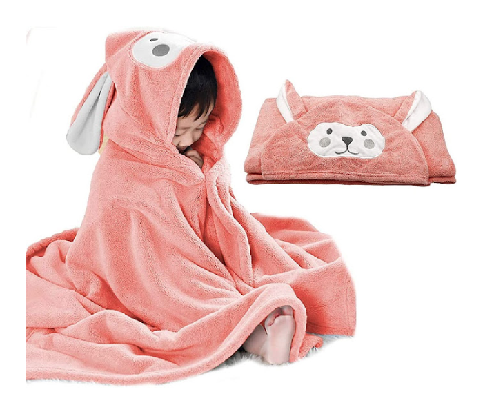 GTC 22000669 Ultra Soft Hooded Baby Bath Towel  - Pink - Zoom Image 1