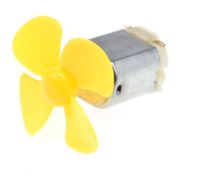 Motor with Fan - Silver and Yellow - Zoom Image 1