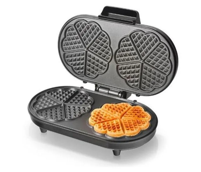 Heart-shaped waffle maker with adjustable thermostat