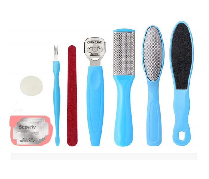 GTC 22000711 8 Pieces Pedicure Kit for Home Pedicure - Blue - Zoom Image 1