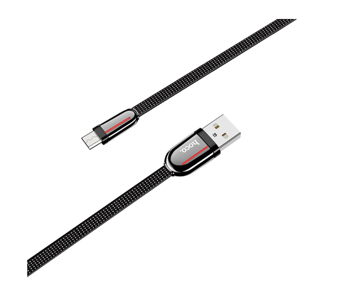 Hoco U74 Cloth Braided Charging Data Cable For Micro - Black - Zoom Image 1