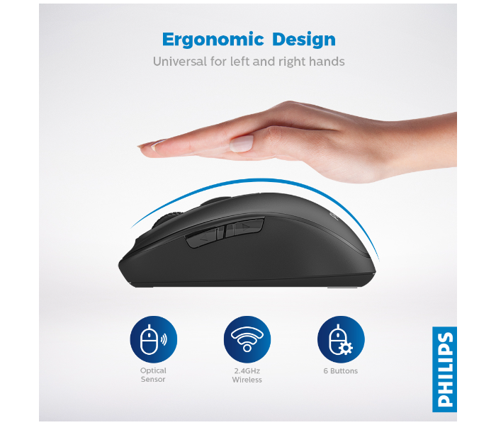 Philips SPK7405-00 Wireless Mouse - Black - Zoom Image 2