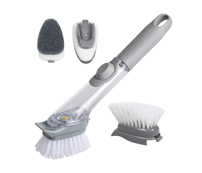 2 in1 Dishwashing Pot Brush - Grey - Zoom Image 3