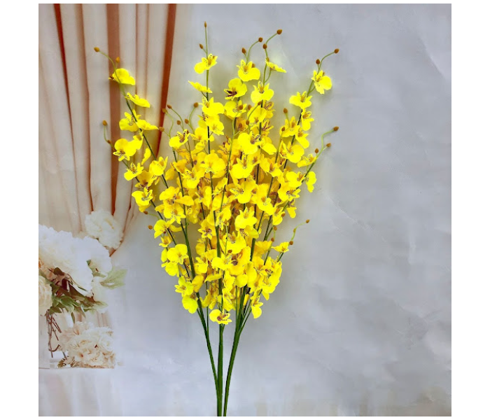 GTC 22000771 5 Stems Orchids Artificial Flowers for Home Indoor Outside Garden Wedding Vase Decoration - Yellow - Zoom Image 2