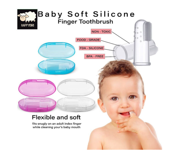 GTC 22000676 2 Pcs Baby Finger Toothbrush - Pink - Zoom Image 3